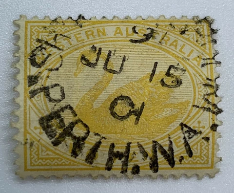 1899 WESTERN AUSTRALIA STAMP BLACK SWAN WITH 1901 PERTH SON CANCEL Cover
