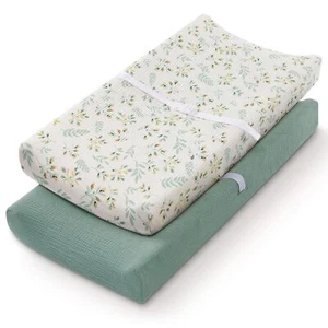 Muslin Changing Pad Cover for Girls Boys, Ultra Soft Breathable Cotton, Baby ... - Picture 1 of 7