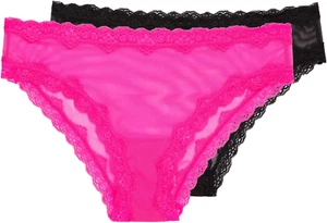 Women's Cheeky Panties 2-Pack – Soft Stretch with Lace Trim, Comfortable Fit - Picture 1 of 12