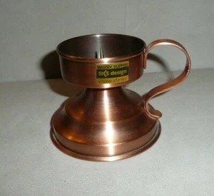 Vintage Massiv Kupfer Germany Solid Copper Candle Holder 3.25" - Picture 1 of 5