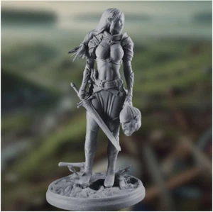 Orcslayer Barbarian Dnd Mini | SFW / NSFW Mini | Female Fighter Mini By 3 Darts - Picture 1 of 4