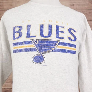 ST LOUIS BLUES LOGO GRIS CAMPEÓN ROPA DEPORTIVA JERSEY CUELLO NUEVO SUDADERA XL - Imagen 1 de 5