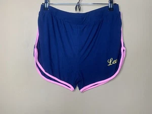 Women Size XLarge Shorts Hot Pants Athletic Blue Pink Stretch Elastic Waist - Picture 1 of 11