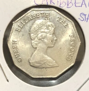 1989 EAST CARIBBEAN STATES 1 DOLLAR UNCIRCULATED COPPER NICKEL COIN -KM#20 - Picture 1 of 4