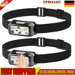 Motion Sensor LED Head Torch Dual Light Source LED Headlight for Outdoor Camping