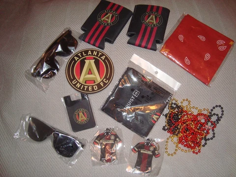 ATLANTA UNITED LOT ~ SUNGLASSES KOOZIES BANDANA MAGNET KEY CHAINS SEAMLESS WEAR Cover