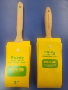 TWO 3" Purdy Nylox Elasco Nylonia Flat Paint Brushes, Tynex Nylon #48 #784 Pro - Picture 1 of 5