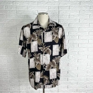 Pierre Cardin Leaf Print Hawaiian Button Up Shirt Size Large - Picture 1 of 8