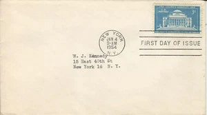 1954 FDC  SC# 1029 Columbia Univ. Low Memorial Library K047 - Picture 1 of 1