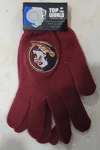 TOP OF THE WORLD KNIT GLOVES [FLORIDA STATE SEMINOLES] ONE SIZE. NEW Cover