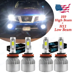 For Nissan Rogue 2014 - 2019 2020 Combo 4PC 6000K LED Headlights Hi Low Bulbs - Foto 1 di 12