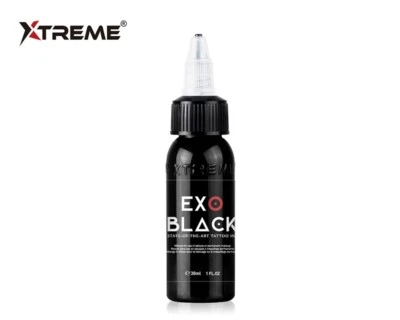 EXO BLACK 1-oz Xtreme Ink Dark Bold Solid Shading Tattoo Pigment (Made in USA)