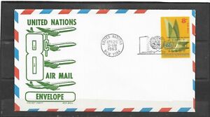 1963 UN Ken Boll/Cachet Craft Cachet FDI 8c Air Mail Envelope Unaddressed