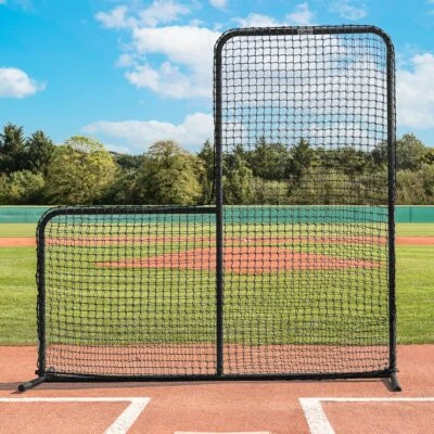 FORTRESS 7ft x 7ft Cricket L-Screen - Heavy Duty Cricket Throw Down Net - Image 1 of 4