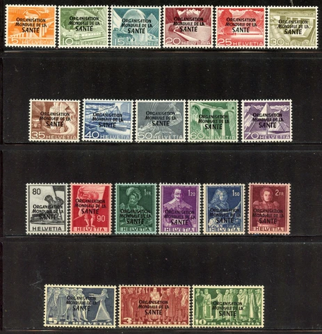 Switzerland #Mi6-Mi25 MNH CV€320.00 1948 WHO OMS Overprints [5O6-5O25] Cover
