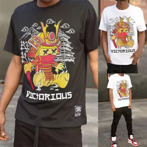 Victorious Men's Casual Samurai Bear Graphic Print Cotton T-Shirt TS7516 - Picture 1 of 10