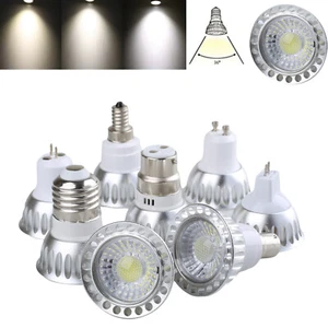 Dimmable 5W LED COB Spotlight Bulb GU10 MR16 E27 B22 220V 12V 24V Silver Lamp rh - Picture 1 of 18