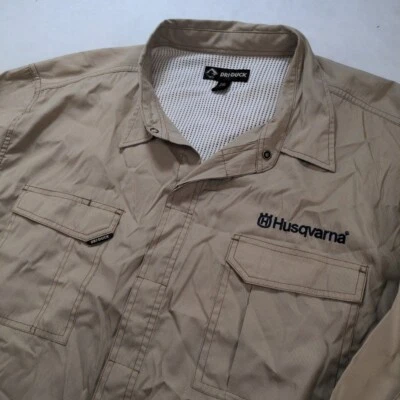 Dri Duck Husqvarna Embroidered Snap Vented Field Shirt Men's Size 2XL - Image 1 of 4