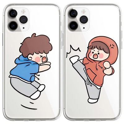 Cartoon Funny Boy Girl Couple Phone Case for Iphone 13 14 15 11 12 ProMax XR 7 8 - Image 1 of 4