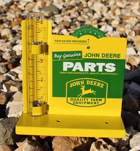 JOHN DEERE 5" Metal *RAIN GUAGE* Sign Vintage 4-LEG Deer Logo *BRAND NEW* - Picture 1 of 1