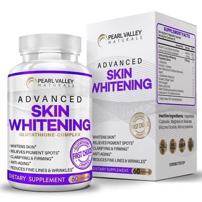 L Glutathione Collagen Skin Whitening Lightening Dark Spots Acne & Scar Removal - Image 1 of 4