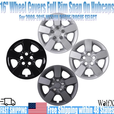 16" Set of4 Snap On Hub caps Wheel Cover for 2008-2015 NISSAN ROGUE/ROGUE SELECT Foto 1 de 4