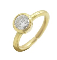 appealing White CZ Gold Plated White Ring genuine suppiler US gift