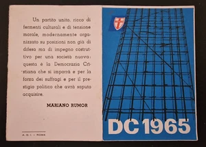 Tessera politica Democrazia Cristiana DC Anno 1965 - Picture 1 of 2