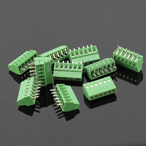 10 pcs 6 poles/6 Pin 2.54mm 0.1'' PCB Universal Screw Terminal Block Connector - Foto 1 di 4