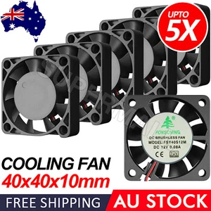 Brushless Silent Compute Fan 40x40x10mm DC 12V PC Case Cooling Fans Black OZ - Picture 1 of 17