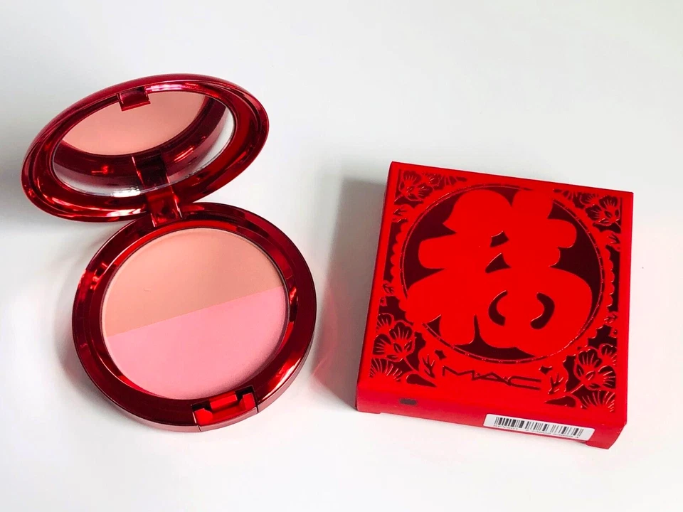 NIB MAC Lucky Red Lunar New Year Powder Blush Duo in MELBA/LOVECLOUD .35oz/10g - Image 1 of 4
