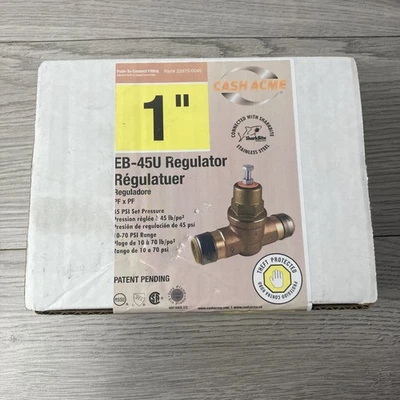 CashAcme EB45-U Water Pressure Regulator 1/2" 10-70 PSI Range 22675-0045 NEW - Image 1 of 4