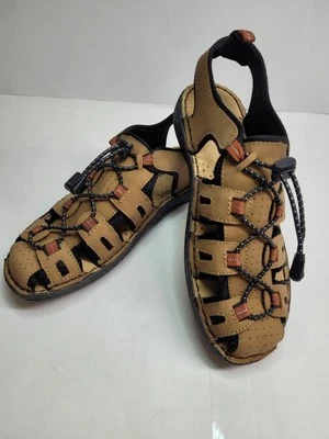 Minnetonka, Women's Sandal "Portland" Size 7 Leather, Tan, Active Sporty - Image 1 of 4