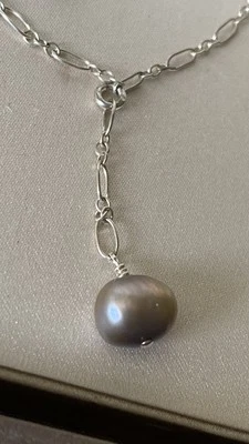 VTG Pearl Drop Necklace Sterling Silver 925 - Image 1 of 4