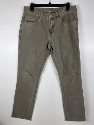 Pantalones de mezclilla 7 Diamonds para hombre 32x30 Clifton 5 bolsillos elásticos ajustados rectos verdes Foto 1 de 4