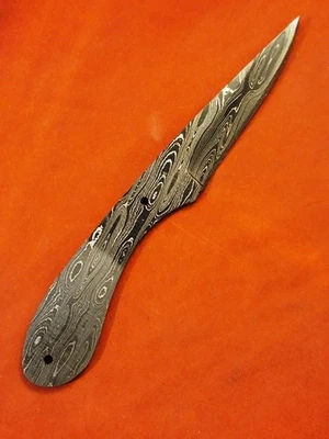 ALABAMA DAMASCO ACERO BILLET HOJA EN BLANCO, SUMINISTROS PARA HACER CUCHILLOS - 6-15/16" OAL  Foto 1 de 4