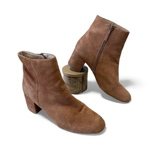 Halogen 'Cori' Round Toe Bootie, Rust Colored Suede, Womens Size 11 Side Zipper - Picture 1 of 11