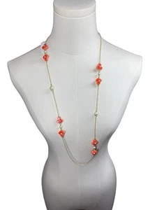 Collar Kate Spade Largo Corpcore Esmalte Flores Perla Tono Dorado Retirado Delicado - Imagen 1 de 6