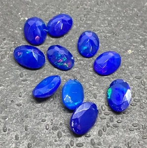 Piedra preciosa suelta AAA natural ópalo azul etíope fuego corte ovalado para hacer joyas - Imagen 1 de 14