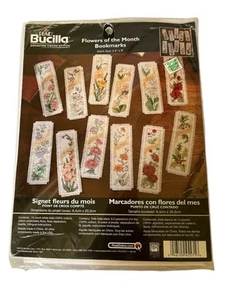 Bucilla 45571 Flowers of the Month Bookmarks Counted Cross Stitch Kit - Picture 1 of 2