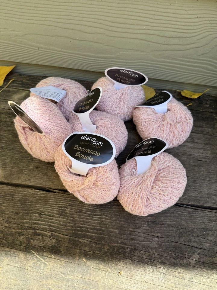 Elann Edición Limitada Boccaccio Boucle Lote de 7 50g/141yds Rosa #02 Lote 25 Foto 1 de 4