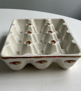 Bandeja porta huevos Royal Albert Old Country Roses St. Andrews 12 huevos rara difícil de encontrar - Imagen 1 de 9