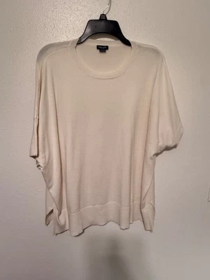 Espléndido Suéter Ligero S/S Crema Abertura Lados Mujer XL Foto 1 de 4