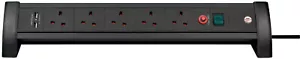 Brennenstuhl Extension Lead With USB 5 Gang Extension Lead Desk Extension Lead - Picture 1 of 10