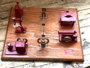 Vintage Jensen Mfg Co Style 100 Steam Power Work Shop Wood Shop Toy 5pc (4D) - Picture 1 of 8