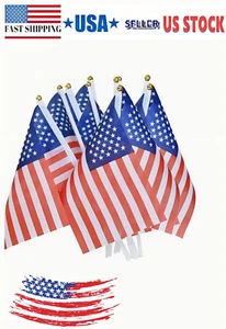 50 Pack 8x5 inchHandheld American Flags – Ideal for Parades, Patriotic Events - Picture 1 of 9