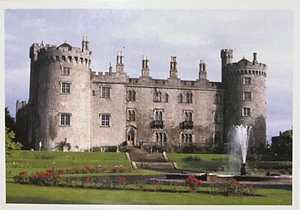 Postcard Kilkenny Castle Ireland Exterior with Roses & Fountain - Picture 1 of 2