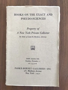 Exact & Pseudo Sciences Books / Parke Bernet Auction Catalog Nov 1952 - Imagen 1 de 3