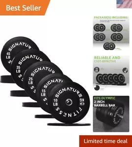 .Olympic Bumper Plates, 260 LB Weight Set for Strength Training & Weightlifting - Picture 1 of 9