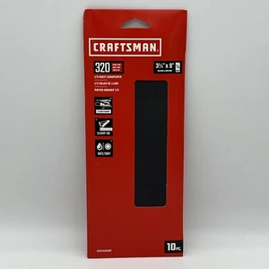 CRAFTSMAN 3.2 x 9 W/D Sheet 320 Grit - 10 pieces  CMXZXGA8392 - New - Picture 1 of 8